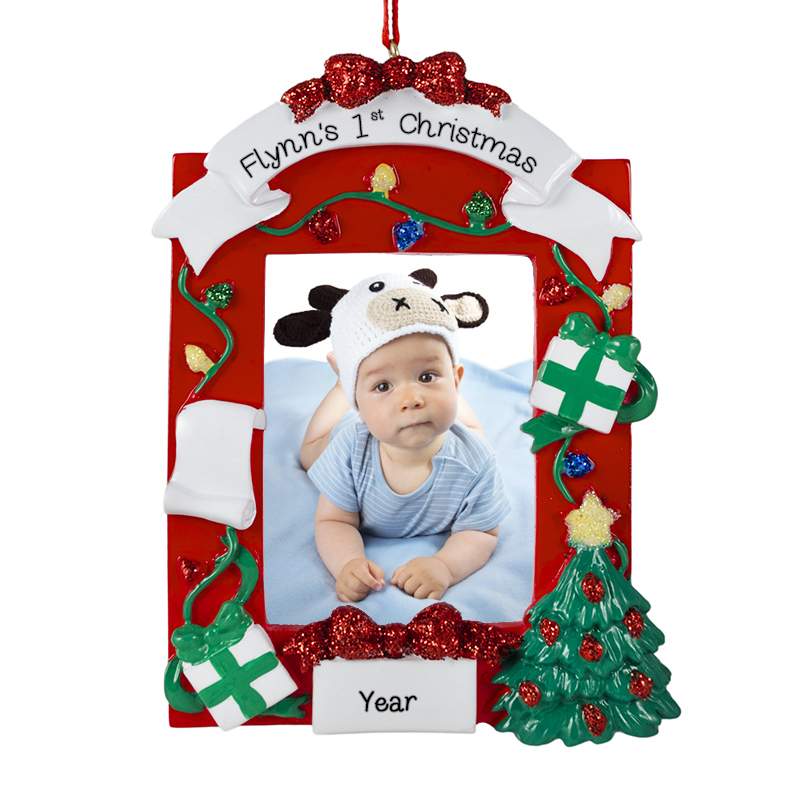 baby's first christmas photo frame