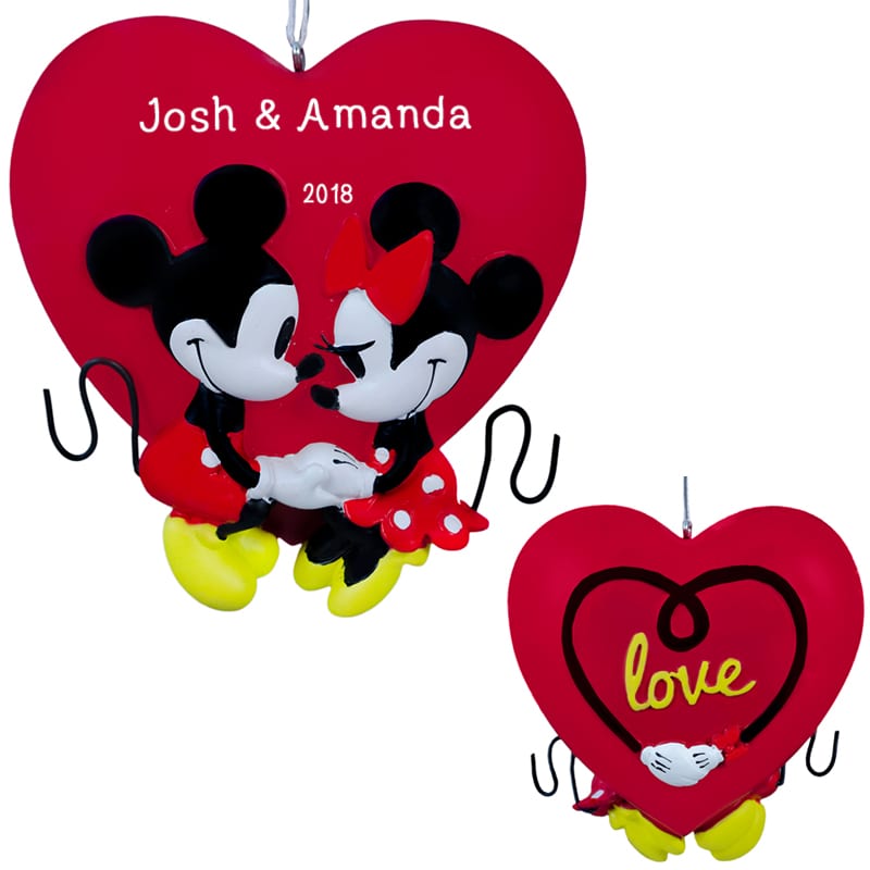 Mickey Minnie Mouse Love Heart Ornament
